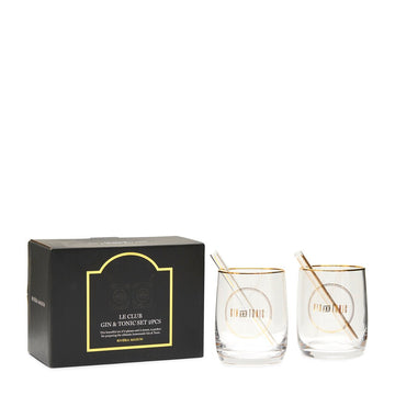 Gin & Tonic Glas Set mit Strohhalmen – Le Club | Rivièra Maison - Esszett Luxury | Stilvolles Wohnen mit Charakter