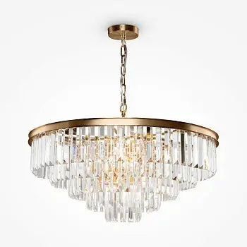 Pendant light with crystal pendants and brass frame in a luxurious design – Revero | Maytoni