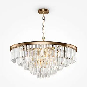 Pendant light with crystal pendants and brass frame in a luxurious design – Revero | Maytoni