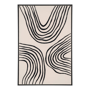Wanddeko – Schwarz-Beige, grafisches Liniendesign, 90 cm hoch - Lipari | House Nordic