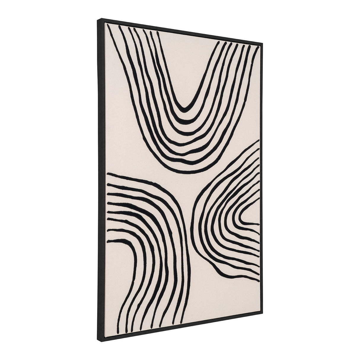 Wanddeko – Schwarz-Beige, grafisches Liniendesign, 90 cm hoch - Lipari | House Nordic