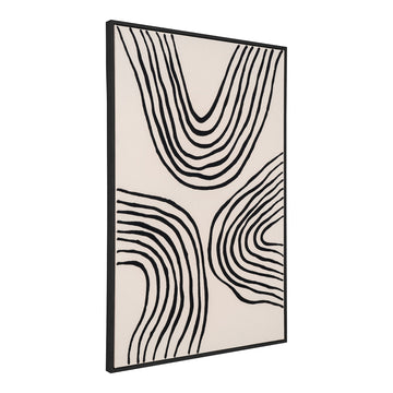 Wall Decoration – Cotton Canvas, Black-Beige Color Scheme, Wooden Frame Construction – Lipari | House Nordic
