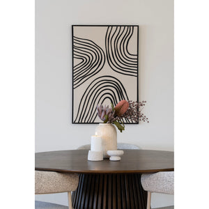 Wanddeko – Schwarz-Beige, grafisches Liniendesign, 90 cm hoch - Lipari | House Nordic