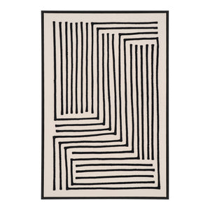 Wanddeko – Schwarz-Beige, geometrisches Liniendesign, 90 cm hoch - Lipari | House Nordic