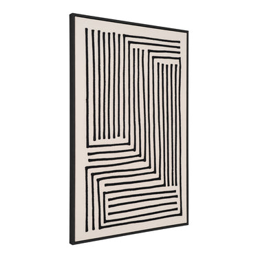 Wall Decoration – Cotton Canvas, Black-Beige Color Scheme, Wooden Frame Construction – Lipari | House Nordic