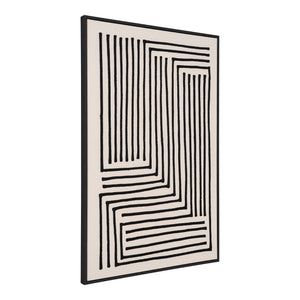 Wanddeko – Schwarz-Beige, geometrisches Liniendesign, 90 cm hoch - Lipari | House Nordic