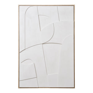Wanddeko – Weißes Finish, abstraktes Reliefdesign, 90 cm hoch - Madeline | House Nordic