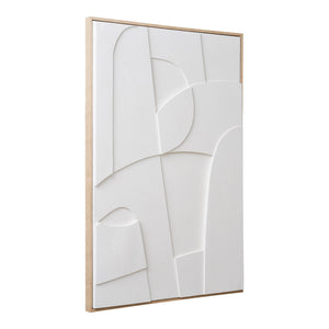 Wanddeko – Weißes Finish, abstraktes Reliefdesign, 90 cm hoch - Madeline | House Nordic
