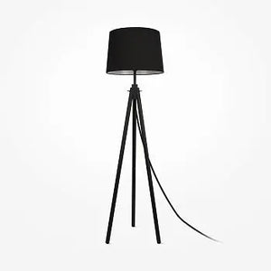 Floor lamp with metal tripod base, fabric shade & tripod design - Calvin | Maytoni