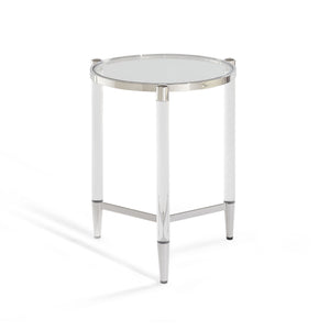 Beistelltisch – Gehärtetes Glas, Edelstahl Gestell, Acryl Beine, 60 cm Höhe   - Marilyn | Modus Furniture International