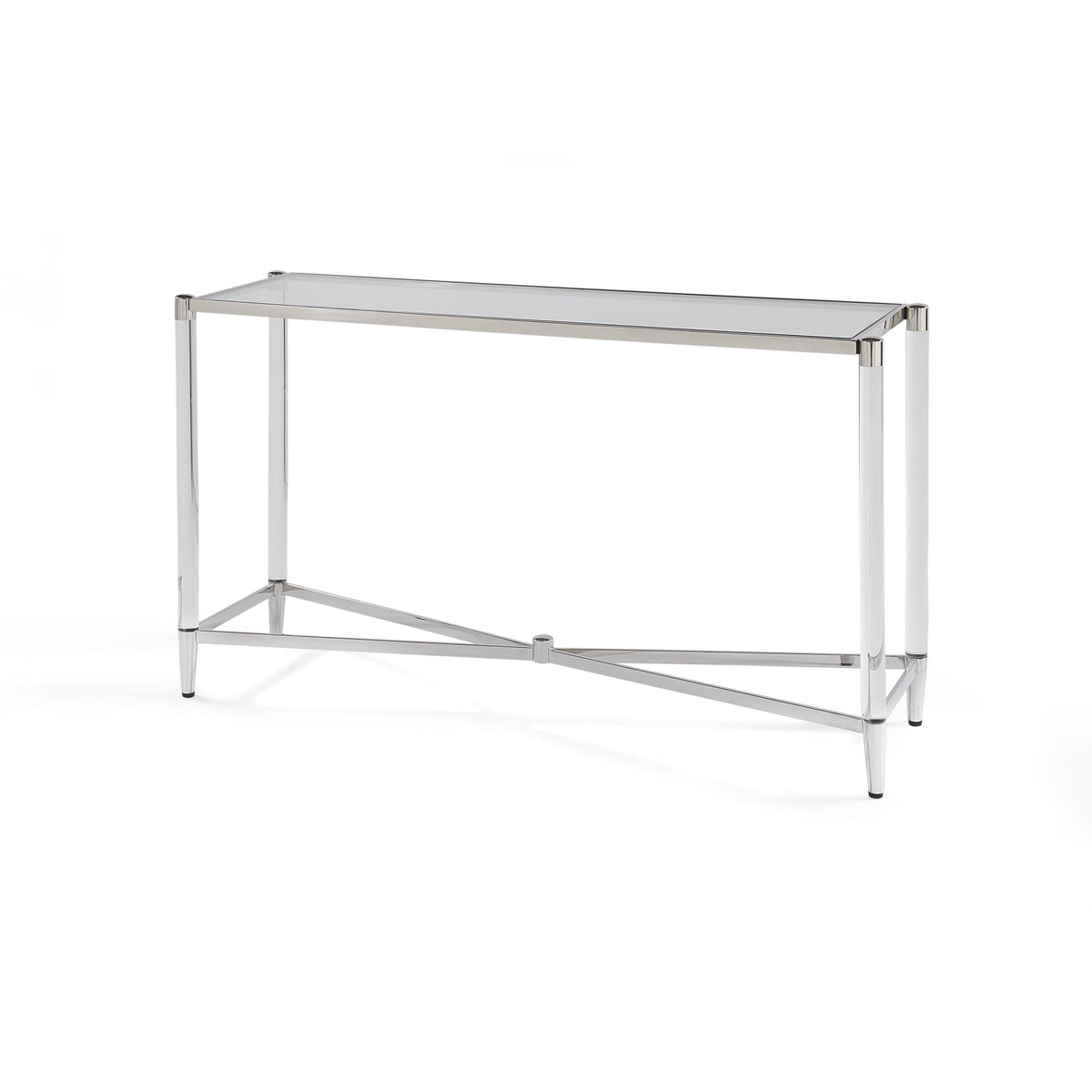 Konsolentisch – Gehärtetes Glas, Edelstahl Gestell, Acryl Beine, 73 cm Höhe   - Marilyn | Modus Furniture International