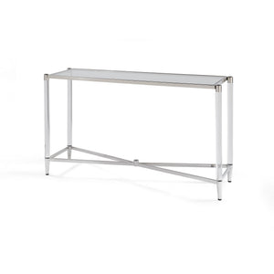 Konsolentisch – Gehärtetes Glas, Edelstahl Gestell, Acryl Beine, 73 cm Höhe   - Marilyn | Modus Furniture International