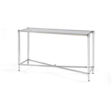 Konsolentisch – Gehärtetes Glas, Edelstahl Gestell, Acryl Beine, 73 cm Höhe   - Marilyn | Modus Furniture International