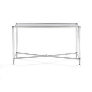 Konsolentisch – Gehärtetes Glas, Edelstahl Gestell, Acryl Beine, 73 cm Höhe   - Marilyn | Modus Furniture International