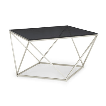 Couchtisch – Rauchglas Platte, Edelstahl Gestell, Rauchglas Grau, 48 cm Höhe - Aria | Modus Furniture International