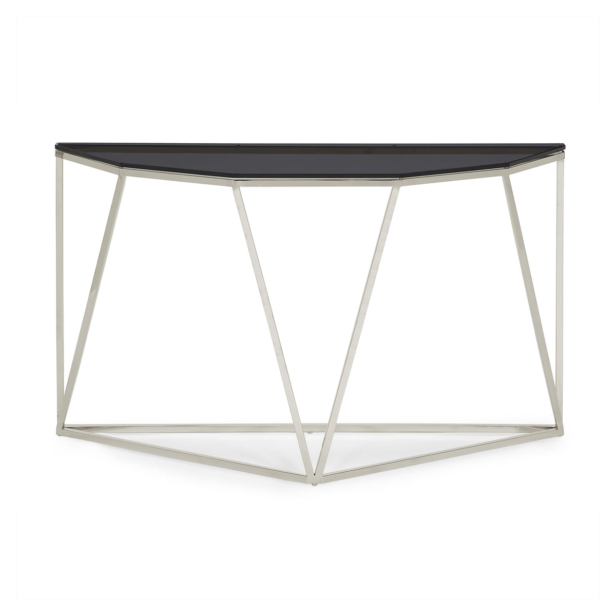 Konsolentisch – Rauchglas Platte, Edelstahl Gestell, Rauchglas Grau, 81 cm Höhe - Aria | Modus Furniture International