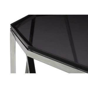Konsolentisch – Rauchglas Platte, Edelstahl Gestell, Rauchglas Grau, 81 cm Höhe - Aria | Modus Furniture International