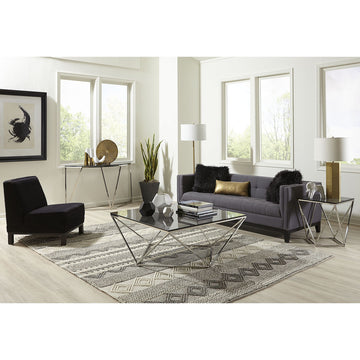 Konsolentisch – Rauchglas Platte, Edelstahl Gestell, Rauchglas Grau, 81 cm Höhe - Aria | Modus Furniture International