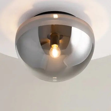 Ceiling Light Black Finish & Decorative Glass Shade - Glassy | Maytoni