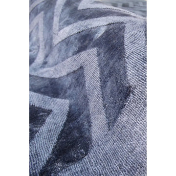 Teppich – Zickzackmuster, Viskosematerial, Marineblau, 120 x 170 cm - Luxury 410 | Kayoom