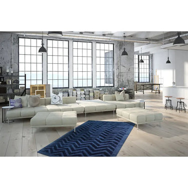 Teppich – Zickzackmuster, Viskosematerial, Marineblau, 120 x 170 cm - Luxury 410 | Kayoom
