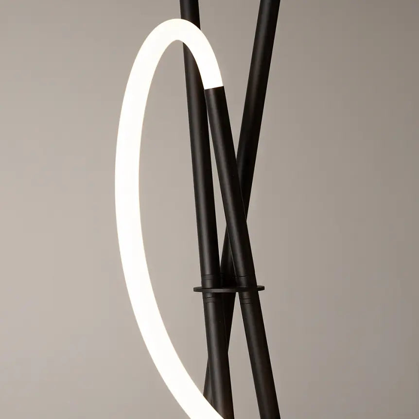 Floor lamp black-gold arch-shaped body with LED - MOD369FL-L36B3K | Maytoni