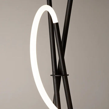 Floor lamp black-gold arch-shaped body with LED - MOD369FL-L36B3K | Maytoni