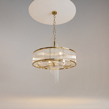 Pendelleuchte mit Gold-Finish & Kristallelementen – Frame | Maytoni