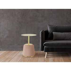Tisch mit Eisengestell Samtbezug MDF - Platte & rundem Design – Jokai 325 | Kayoom - Esszett Luxury | Stilvolles Wohnen mit Charakter