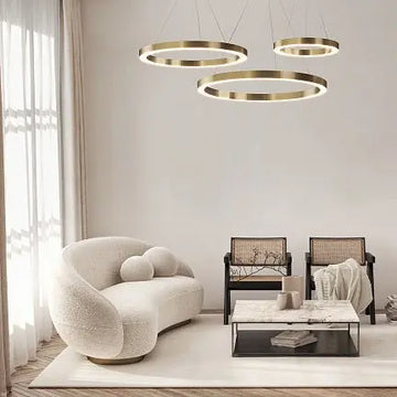 Pendelleuchte – Messing Finish, Acrylschirm, 58 W LED, IP20 Schutz, Ø80 cm - Saturno | Maytoni