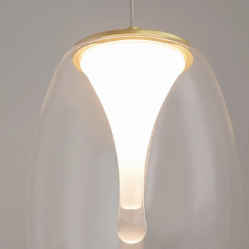 Pendelleuchte – Goldfarbenes Aluminium, Klarer Glasschirm, 7 W Leistung, IP20 Schutzart, Ø20 cm - Splash | Maytoni