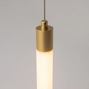 Pendant lamp Matte gold aluminum housing with white acrylic diffuser and integrated LED – Arc | Maytoni