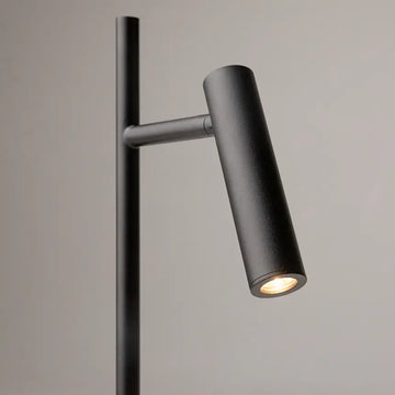 Table lamp Black metal frame Cylindrical LED spot & Illuminated base – Estudo | Maytoni