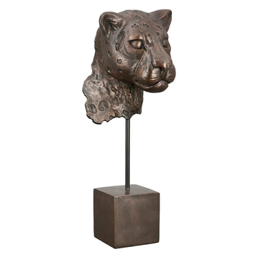 Skulptur – Bronzefarbene Optik, Leopardendesign, Kunstharzfigur - Antique | Gilde