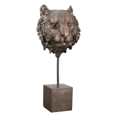Skulptur – Bronzefarbene Optik, Tigermotiv, Kunstharzfigur - Antique | Gilde