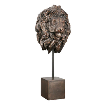 Skulptur – Bronzefarbene Optik, Löwenmotiv, Kunstharzfigur - Antique | Gilde
