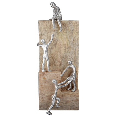 Skulptur – Natürliches Mangoholz, Klettermotiv, Rechteckiges Design - Helping Hand | Gilde