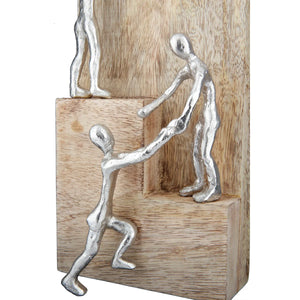 Skulptur – Natürliches Mangoholz, Klettermotiv, Rechteckiges Design - Helping Hand | Gilde