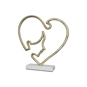 Skulptur – Herzdesign, Goldene Optik, Gesichtsmotiv - Modern Face | Gilde