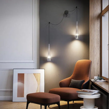 Wall lamp with chrome finish and transparent glass diffusers – Sintesi | Maytoni