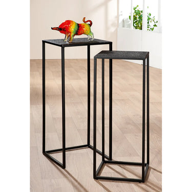Beistelltisch – Quadratisches Design, Schwarze Optik, Metallgestell - Grenada | Gilde