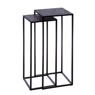 Beistelltisch – Quadratisches Design, Schwarze Optik, Metallgestell - Grenada | Gilde