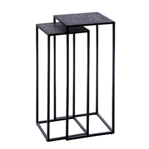 Beistelltisch – Quadratisches Design, Schwarze Optik, Metallgestell - Grenada | Gilde