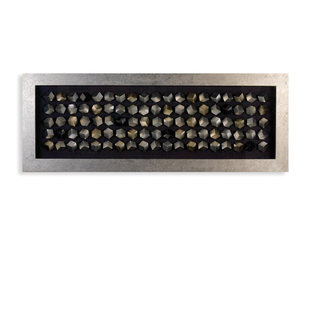 Wandbild – Geometrisches Design, Metallische Optik, Antikfinish - Cubes | Gilde