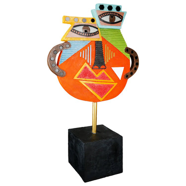 Skulptur – Gesichtsdesign, Mehrfarbige Optik, Schwarze Basis,Höhe 47 cm - Kupka | Gilde