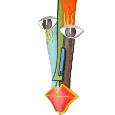 Skulptur – Gesichtsdesign, Mehrfarbige Optik, Schwarze Basis, Höhe 64 cm - Mondrian | Gilde