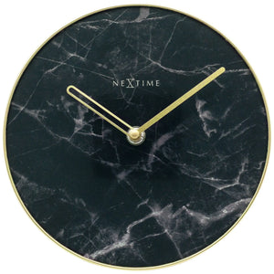 Tischuhr – Marmorglas, Goldene Zeiger, Stilles Werk - Marble | NeXtime