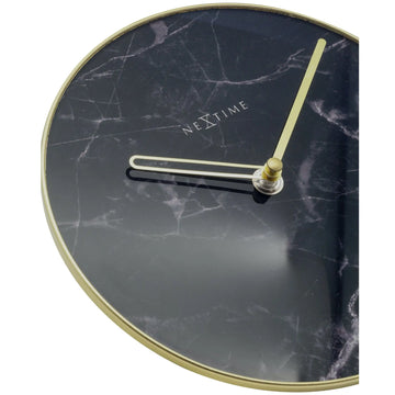 Tischuhr – Marmorglas, Goldene Zeiger, Stilles Werk - Marble | NeXtime
