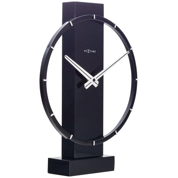 Tischuhr – Schwarzes Holz, Stahlring, Stilles Werk - Carl Klein | NeXtime