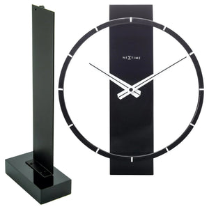 Tischuhr – Schwarzes Holz, Stahlring, Stilles Werk - Carl Klein | NeXtime